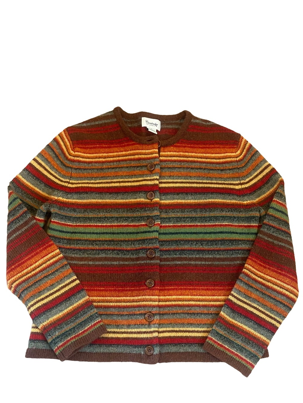 Cambridge Dry Goods Wool Multicolor Striped Cardigan